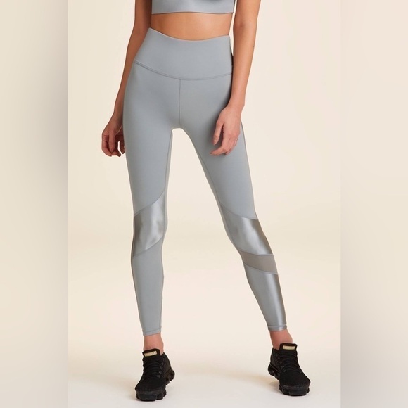 ALALA Love Tight Ballet high waisted Leggings gray Mesh panels Size M - Picture 1 of 12